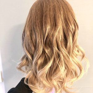 Balayage Ombre Blonde Human Hair Premium Wig - 18"